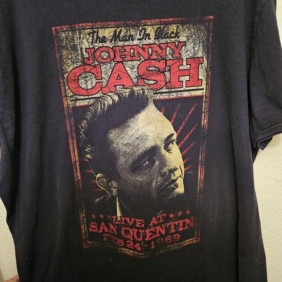 Johnny Cash The Man In Black and Live At San Quentin Graphic Tees Size 2XL Lot - Picture 4 of 11